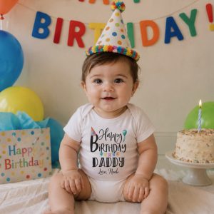 Happy Birthday Daddy Onesie® - Personalized Baby Outfit