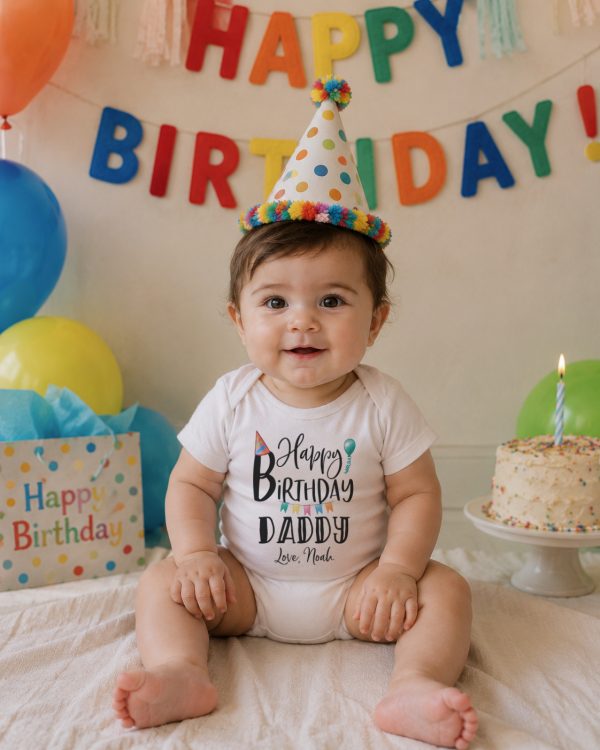 Happy Birthday Daddy Onesie® - Personalized Baby Outfit